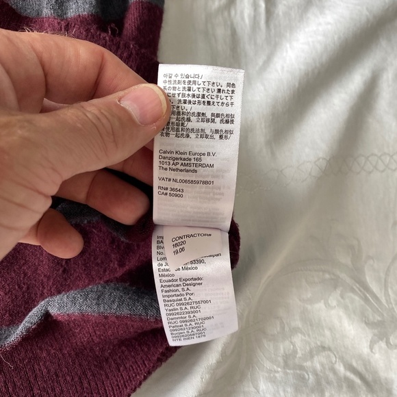 Calvin Klein Jeans Women's Burgundy Striped Turtleneck Sweater Size‎ X-Large - Picture 7 of 13